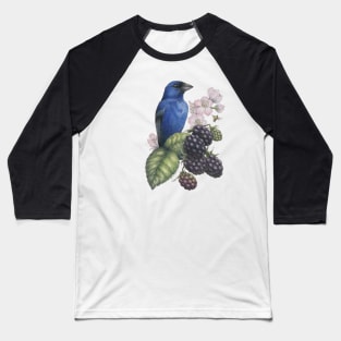 Indigo Bunting Blackberries Baseball T-Shirt